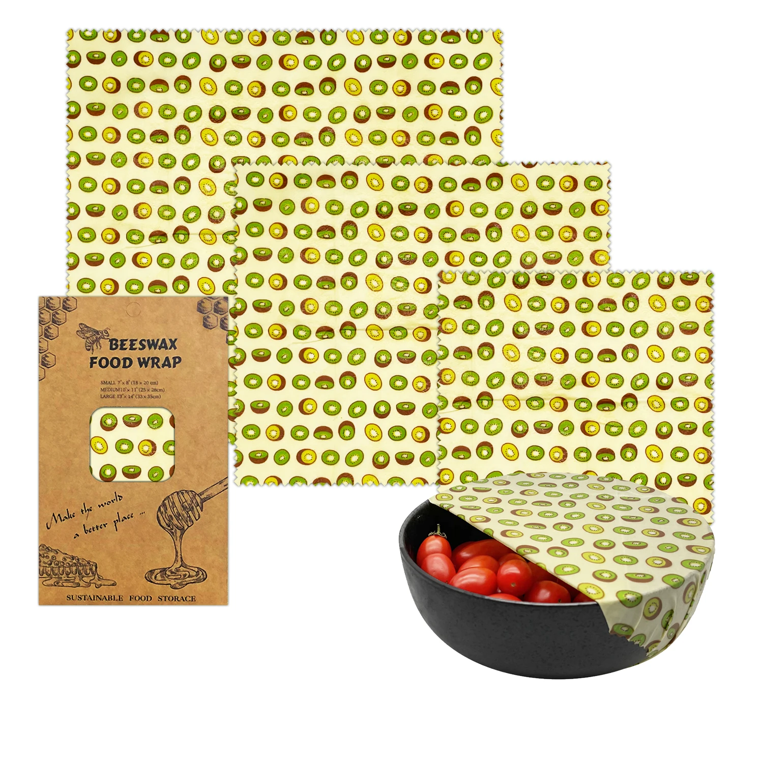 

New Product Hot Selling Custom Vegan Beeswax Food Grade Wrap Roll Organic Reusable Beeswax Cloth Food Wrapper