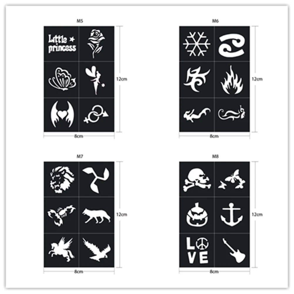 Self Adhesive Reusable Temporary Tattoo Stencils Tattoo Stickers For
