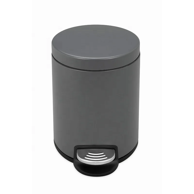 

Kitchen Stainless Steel Induction Decorative Bathroom Step 5L Trash Can, Black