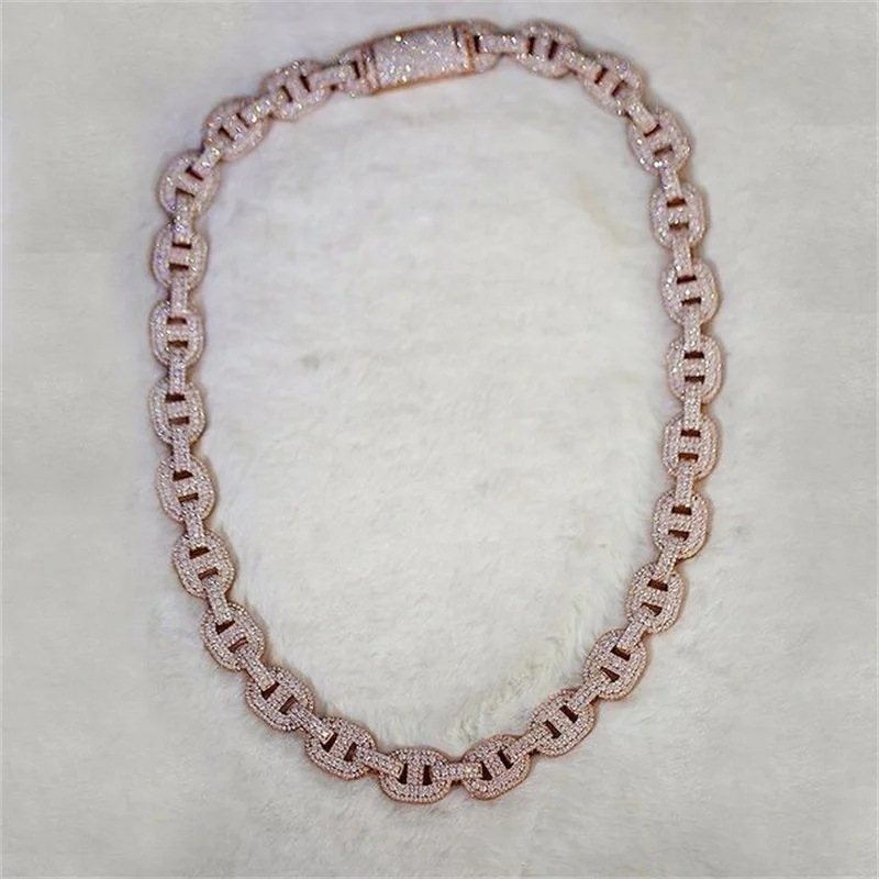 

hip hop sterling silver mens vvs1 moissanite chain