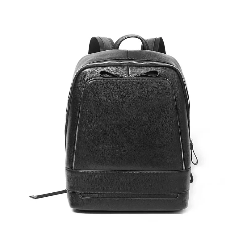 

Vintage High Quality Popular OEM Mens College Leather Design Backpacks Manufacturers Leather Back Packs, Black