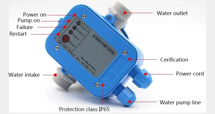 Details about   Water Pump Pressure Controller Auto Electric Electronic Switch Control 1100W 10A 