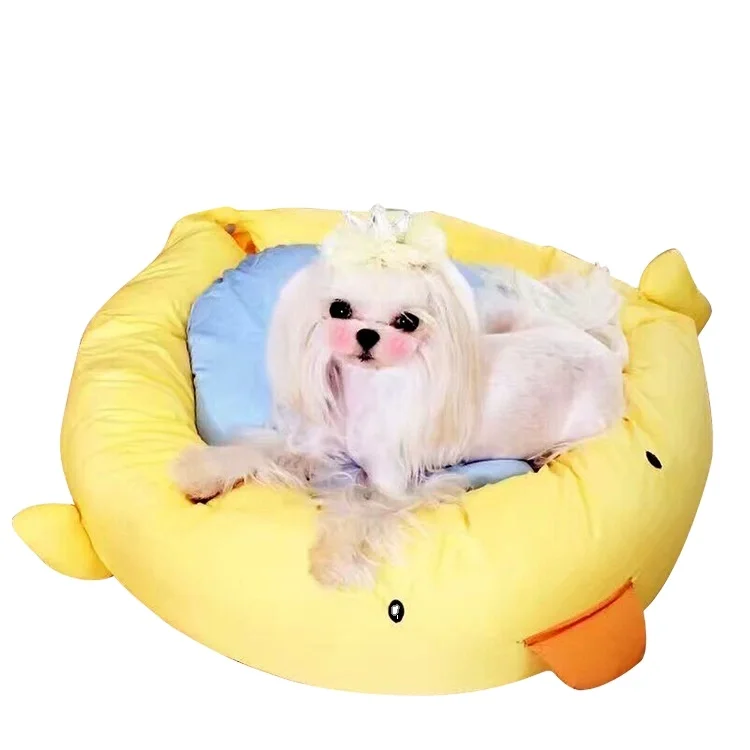 

Pet Bed Round cartoon rabbit duck small dog soft nest Removable and washable large medium and small for cats and dogs