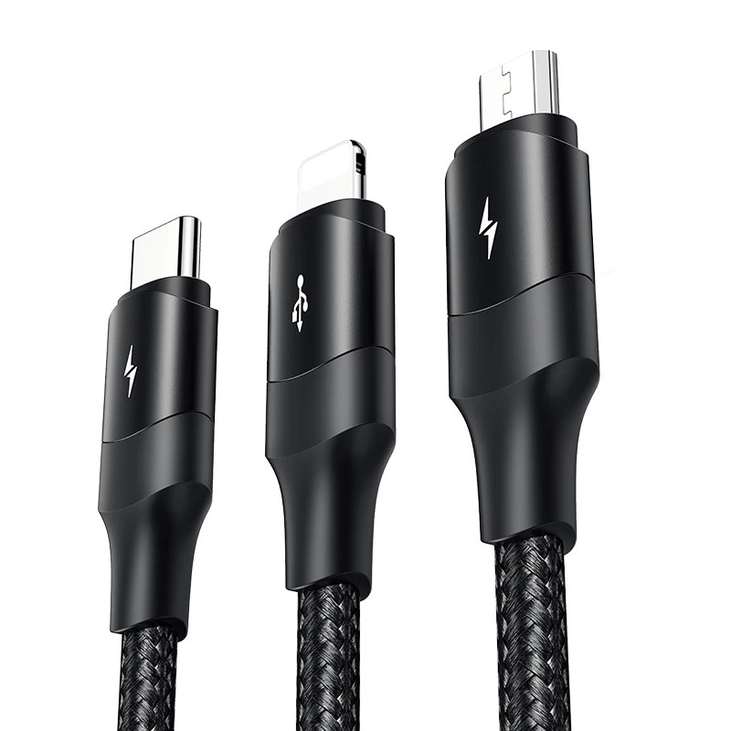 

USAMS SJ515 Best Price data cable packing box 3in1 Multiple USB Data Cable Charging Cable 1.2 meter, Customized color