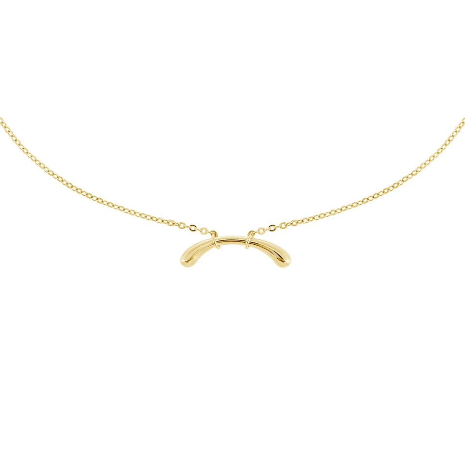 

18K gold plated necklace for women unique high polish 925 sterling silver irregular shape necklace
