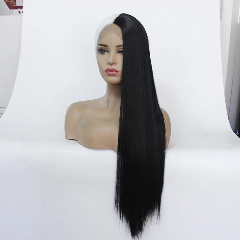 

100% raw peruvian double drawn vietnam silky bone straight human hair Synthetic wig