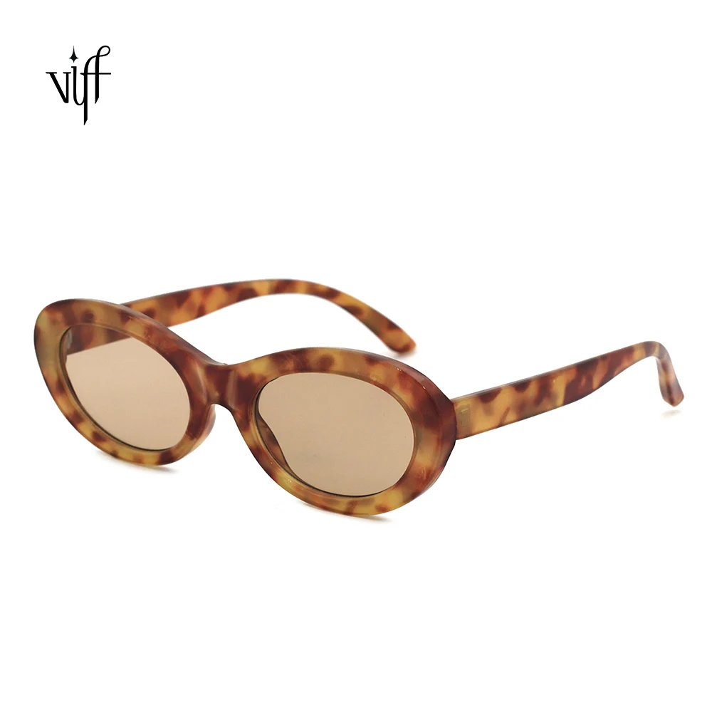 

VIFF HP20310 wholesale fashion hot sale retro oem designer uv400 custom logo tortoise plastic oval women ladies sunglasses