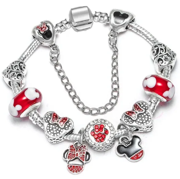 

Cartoon style girls bracelet hand baby charm bracelet mickey bracelet, Picture