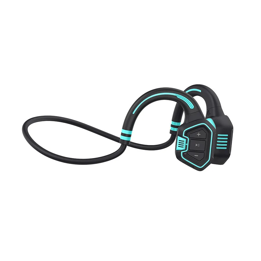 

Bone Conduction Blue Tooth Headphone Wireless Sports Headset Built In 16G IP68 Waterproof MP3 Music Player Swimming Earphone, Black