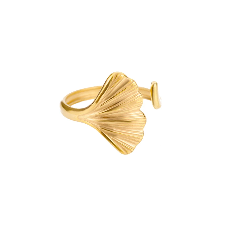 Adjustable Ring Simple Ginkgo Leaf Ring European And American Rings For Women