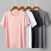 Wholesale Blank Slim T Shirts Soft 95% Bamboo Fiber Basic White Bulk Blank T-shirts For Men Fashion tshirts Summer Top Tee Homme