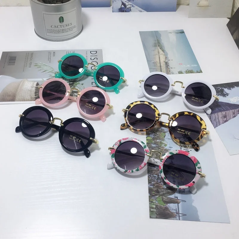 

2021 new sunglasses for children baby sunglasses uv 400 round metal sunshade glasses boys and girls to prevent ultraviolet rays