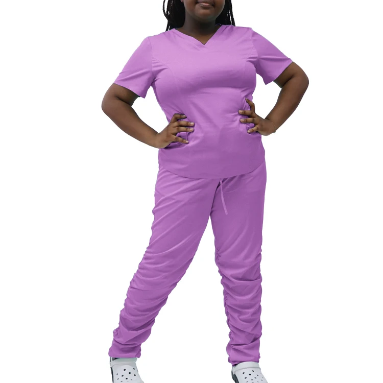 

Cheap Price uniform scrubs stacked nurse scrubs custom stacked uniform scrubs joggers nursing, Custom color