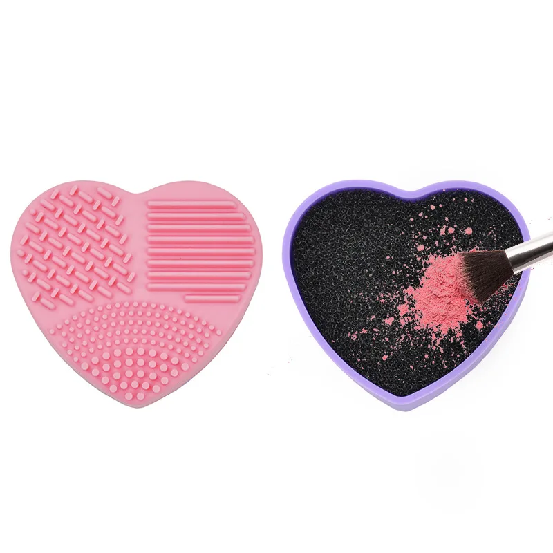 

New design Silicone makeup brush washing pad with dry cleaning sponge