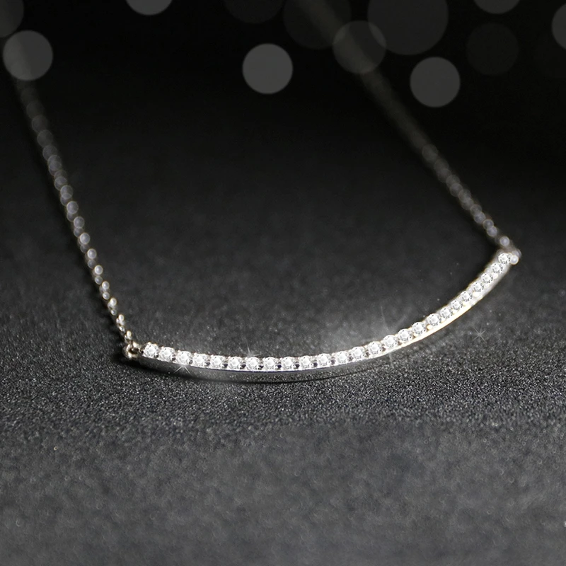 

Wholesale 925 Sterling silver clavicle chain multi cubic zircon necklace jewellery, As picture