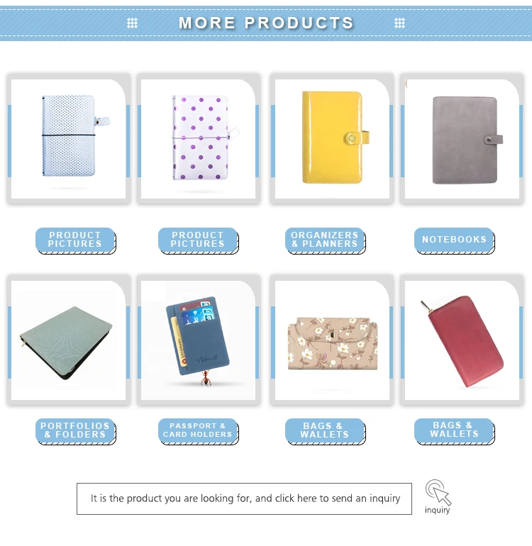 Custom printed PU cover 6 ring soft leather planner manufacturers