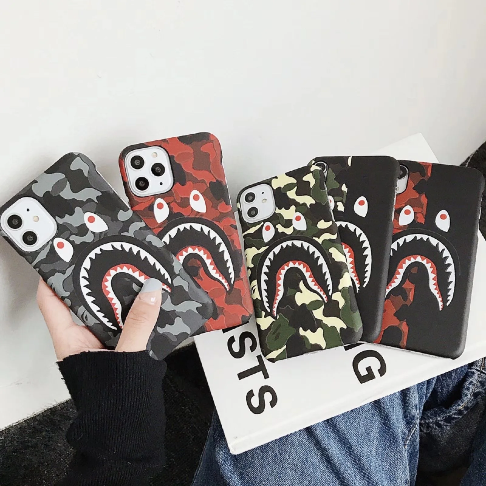 

Popular fashion brand Bape Shark Phone Case cases cover For Phone 6/ 7/8/11/12 plus xs max, 7 colors