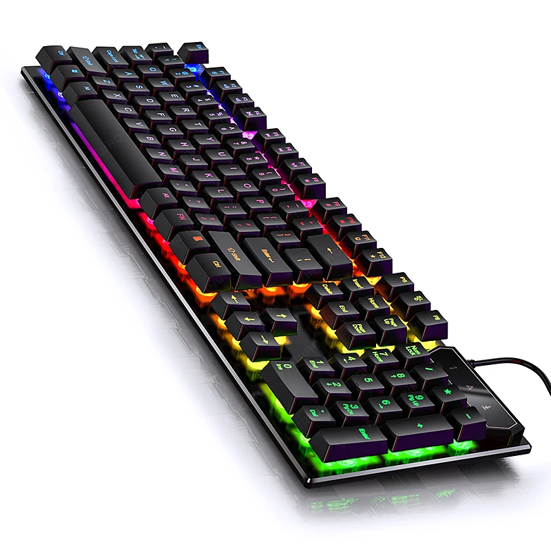 

desktop pc computer laptop Waterproof Wired keyboard Backlit Lighting Rgb gaming Mechanical Keyboard, Black white