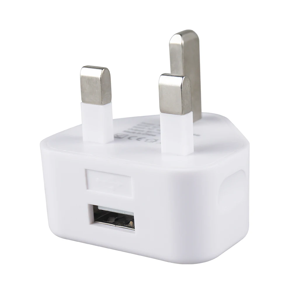 

UK Charger For iPhone 3 Pins UK Plug USB Wall Charger 5V 1A 5W USB Power Adapter, White