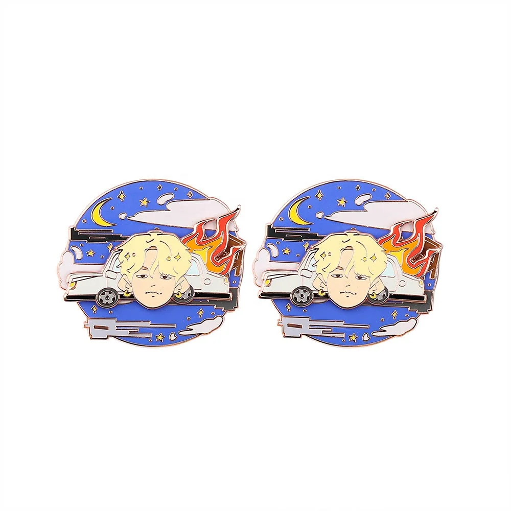 

Hot selling Custom enamel pins Hard enamel Spinning rotate pins