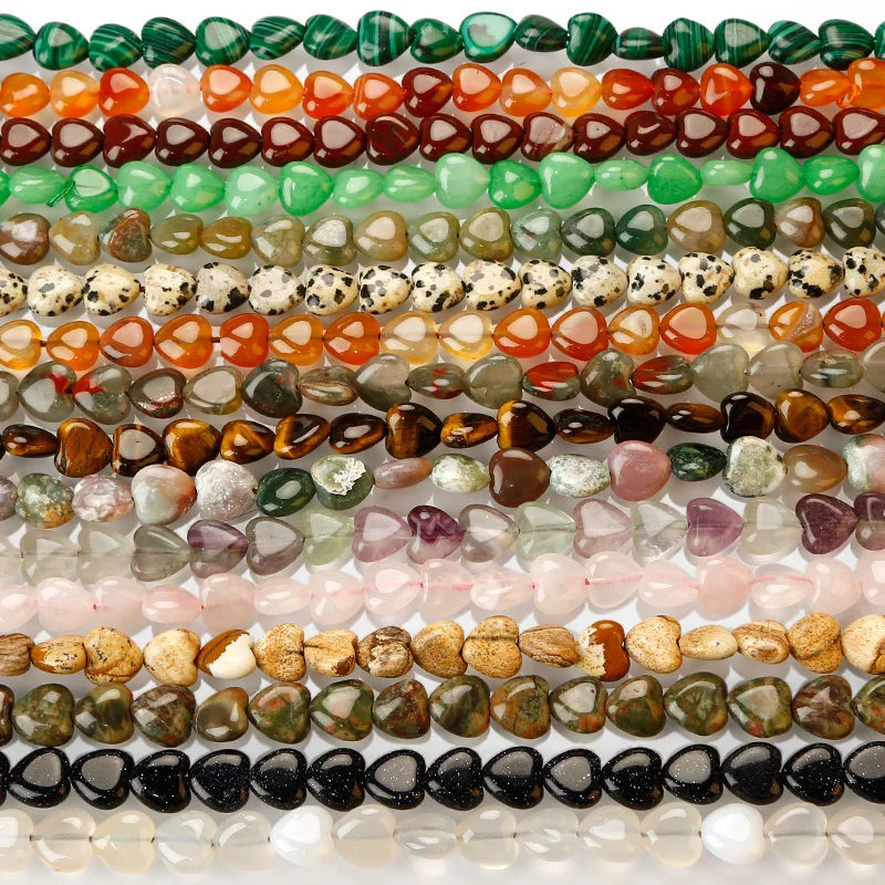 

Natural Gemstone Beads, 10mm 14mm Heart Shape Rose Quartz / Turquoise / Lapis Lazuli Stone Loose Beads, Love Shape Stone Beads, As the picture