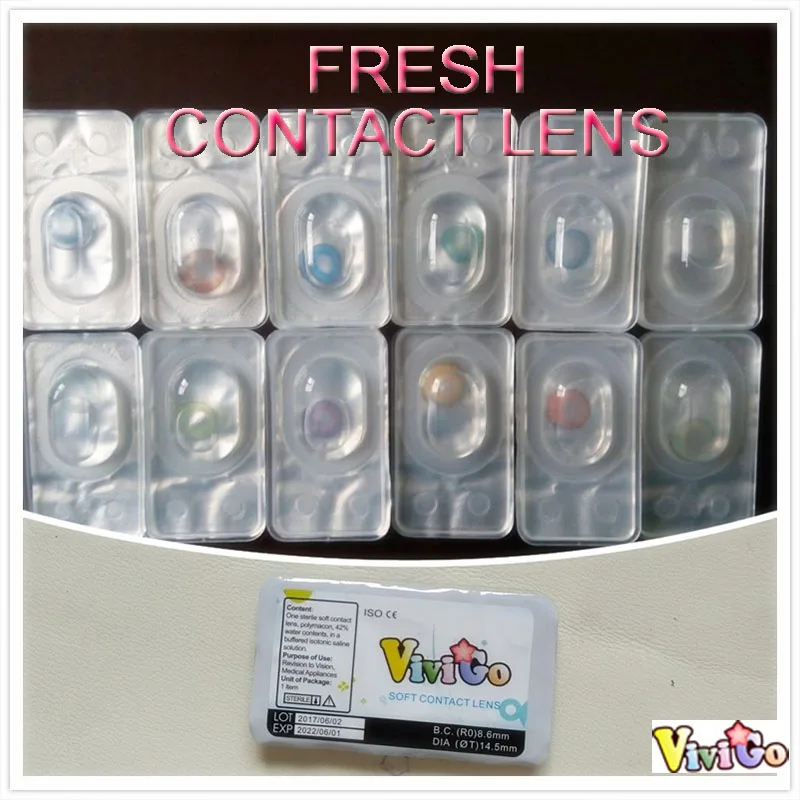 Super Natural Women Colored Contact Lenses 14.50mm Yearly Eye Lenses Color Contacts Lens For Cosmetic Eye FRESH EYEWEAR
