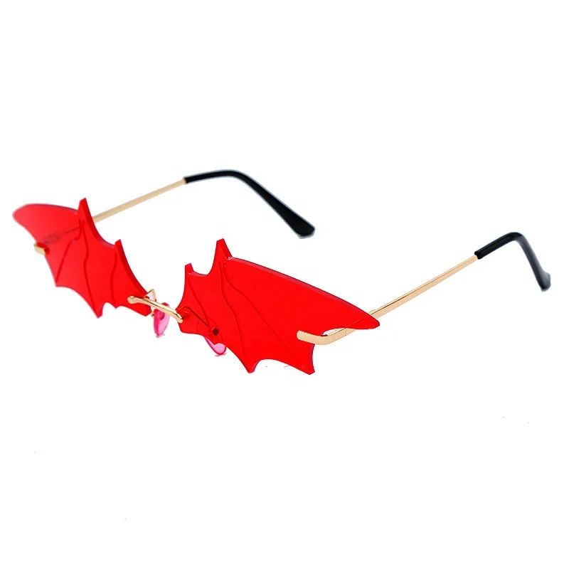 

Stylish Irregular Bat-shaped Rimless Sunglasses, Colors