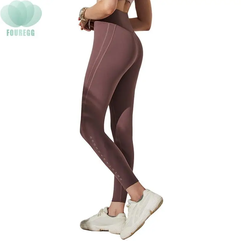 

New pattern Naked Yoga leggings Female Letter Quick-drying High waist Elastic force Tight Hip lifting Sports Run oem