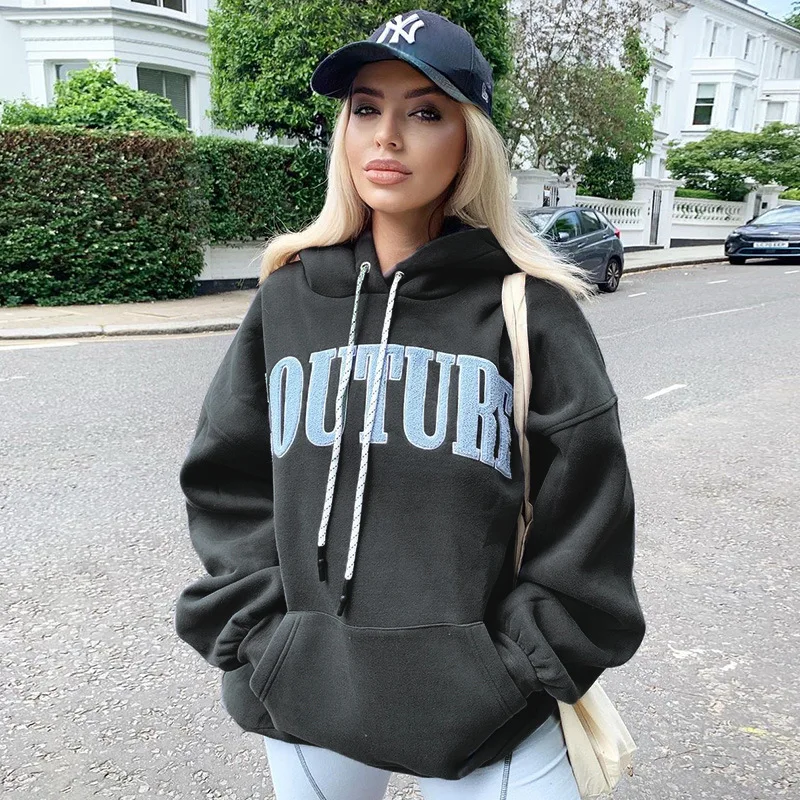 

2021 Popular Custom Made Cotton Printed Sweatshirt Pullover Hoodies Women Hoodie For Winer