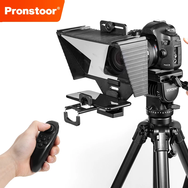 

Pronstoor Phone and DSLR Recording Mini Teleprompter Portable Inscriber Mobile Teleprompter Artifact Video With Remote Control, Other