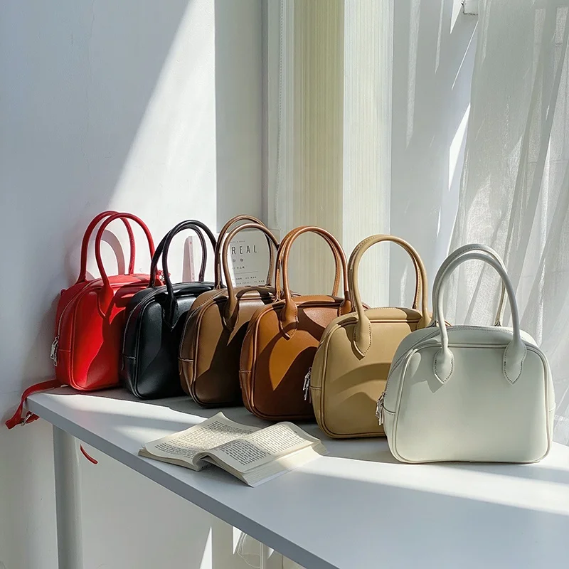 

Wholesale women's handbags fashion trend solid color shoulder women hand bags PU leather simple crossbody bag women's tote bag