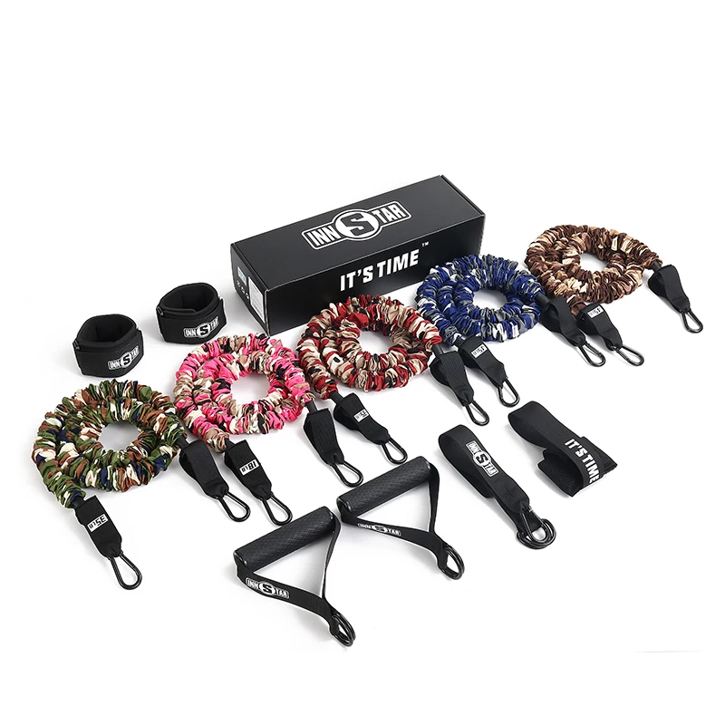 

INNSTAR Top sale 100% latex muscle training home gym resistance bands, Camouflage