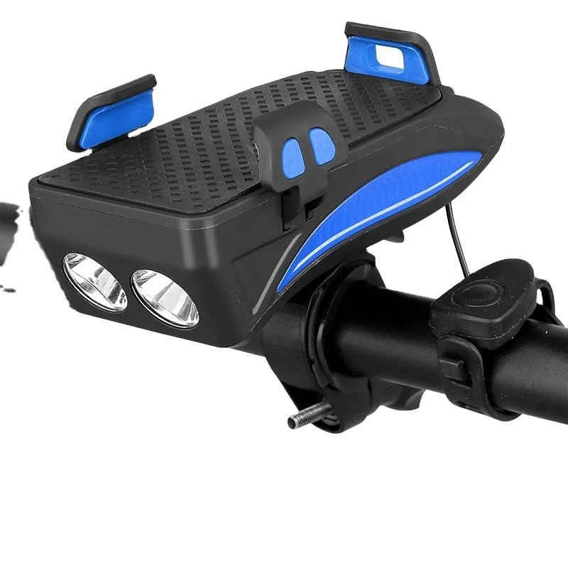 

Multi-function 4 in 1Bicycle Light USB Rechargeable LED Bike Head Lamp Bike Horn Phone Holder Powerbank Cycling Front Light