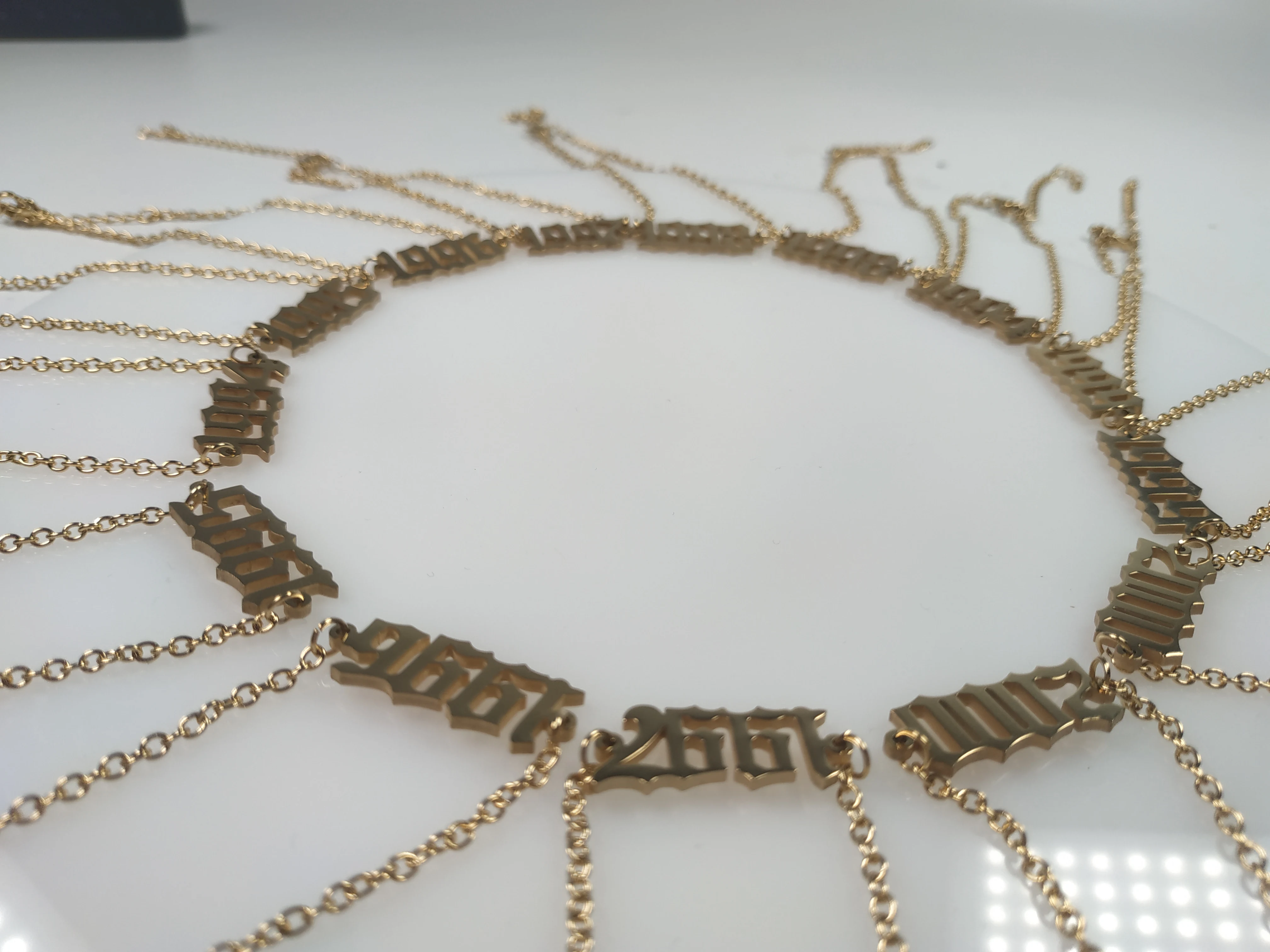 
stainless steel gold plated birth year ankle bracelet,adjustable chain beach anklets foot jewelry anniversary 1980-2020 year 