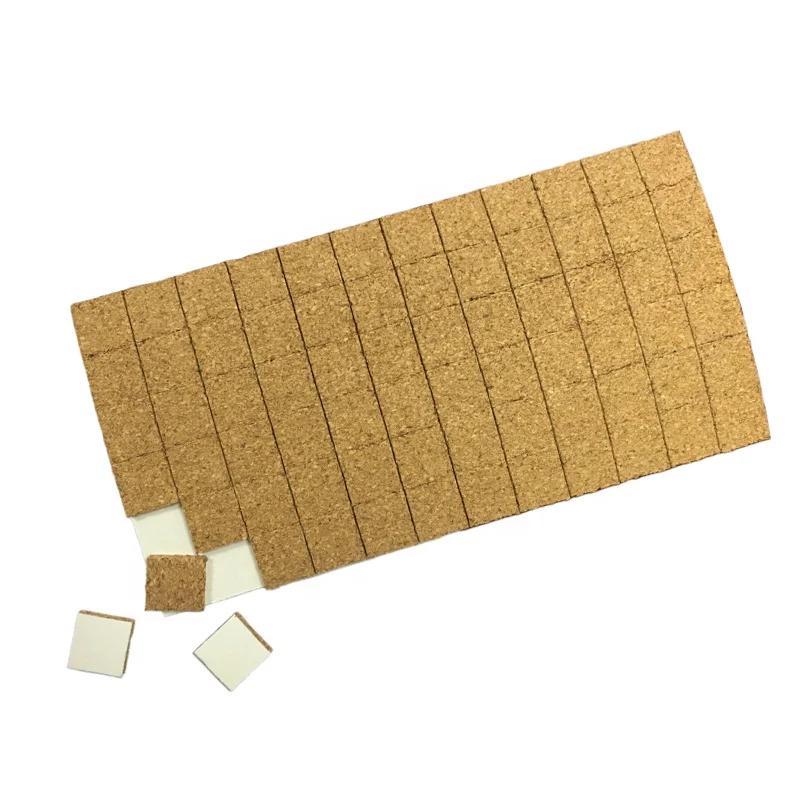 25*25*4+1 Mm Adhesive Cork Protector Pads With Cling Foam To Protect