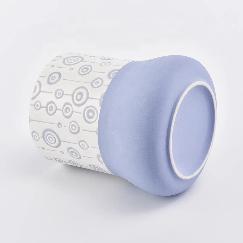 Blue glazed custom candle scented votive holder church ceramic jars party decoration suppliers