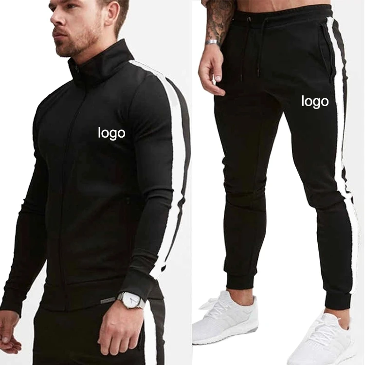 Custom Logo Sports Hoodie And Jogger Two Piece Workout Wear Mens ...