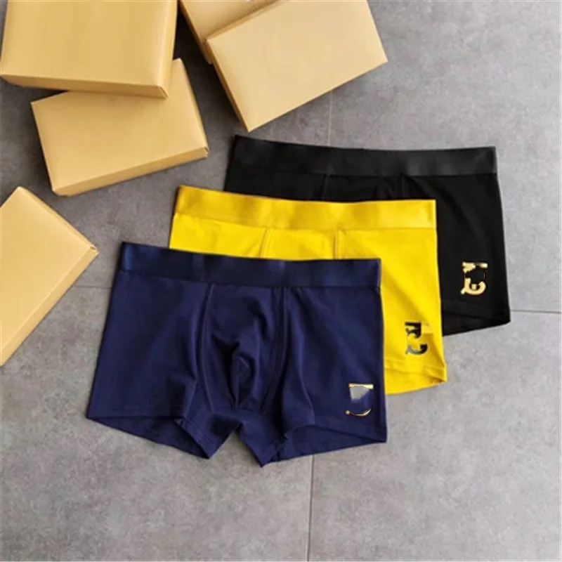 

Letter B Printing Logo Men's Underwear, Black/blue/yellow