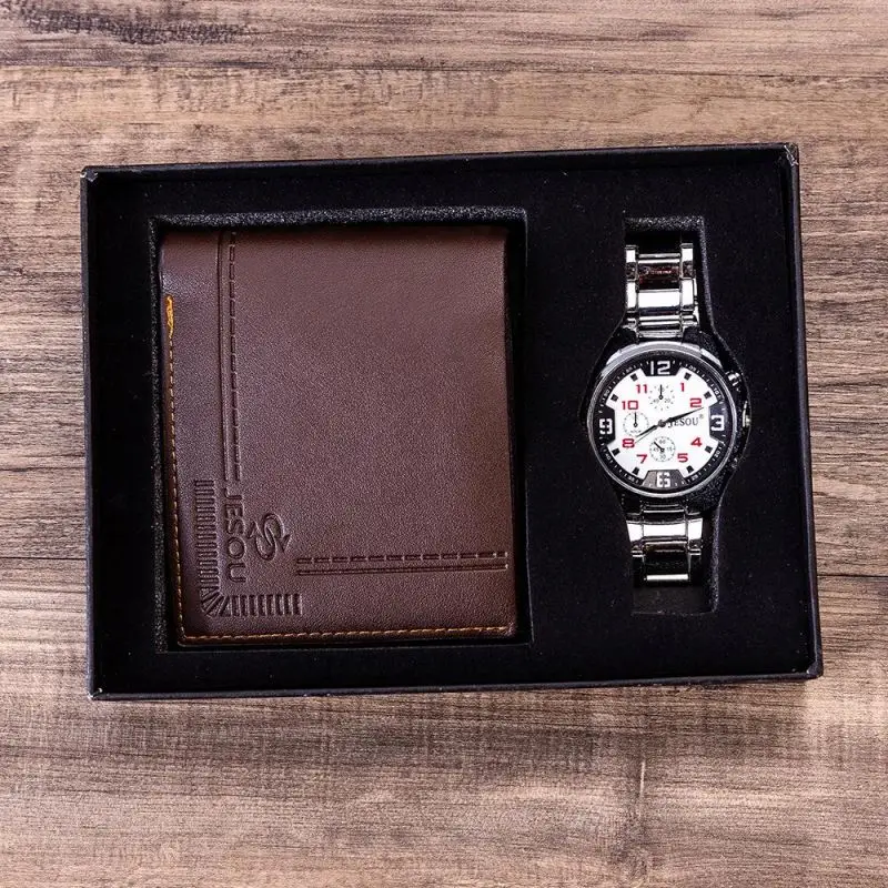 

Men's gift set beautifully packaged watch + Wallet Set hot selling creative combination set