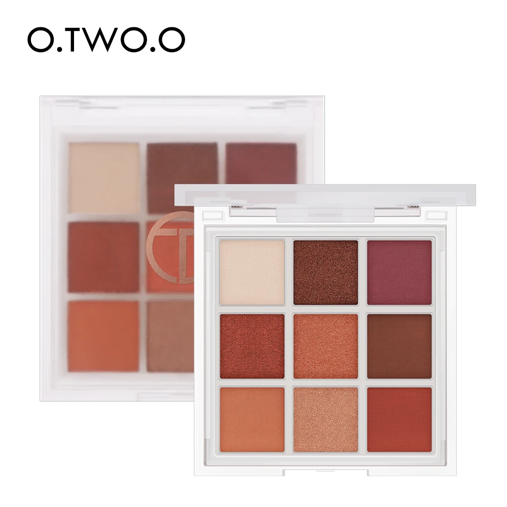 

Free Sample O.TWO.O Long Lasting High Pigment Anti Smudge Matte Glitter Eyeshadow Palette Nude Eye Shadow Makeup, 9 colors (matte + glitter)