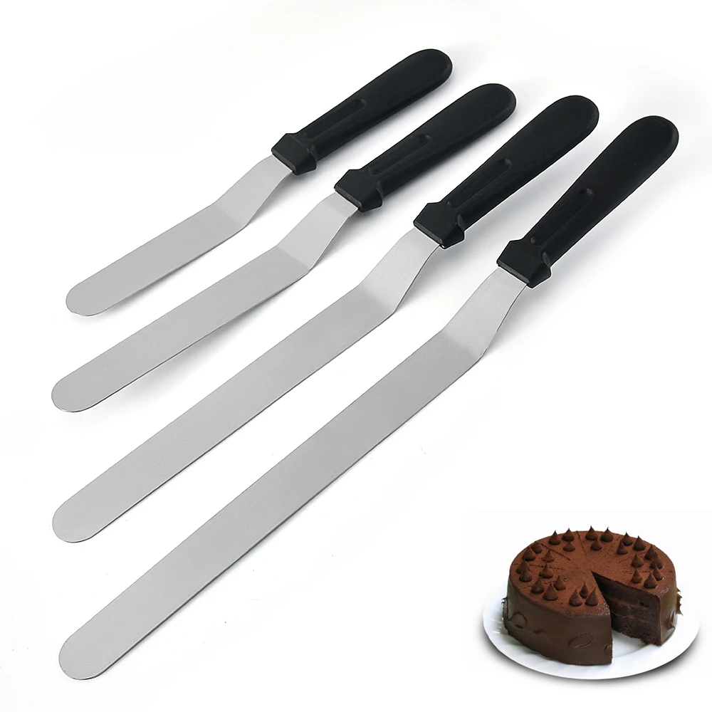 

Food grade 6/8/10/12 inch stainless steel angled spatula for baking tools