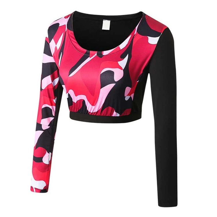 

Women Compress tight Fit v neck long sleeve t shirts, Customized color