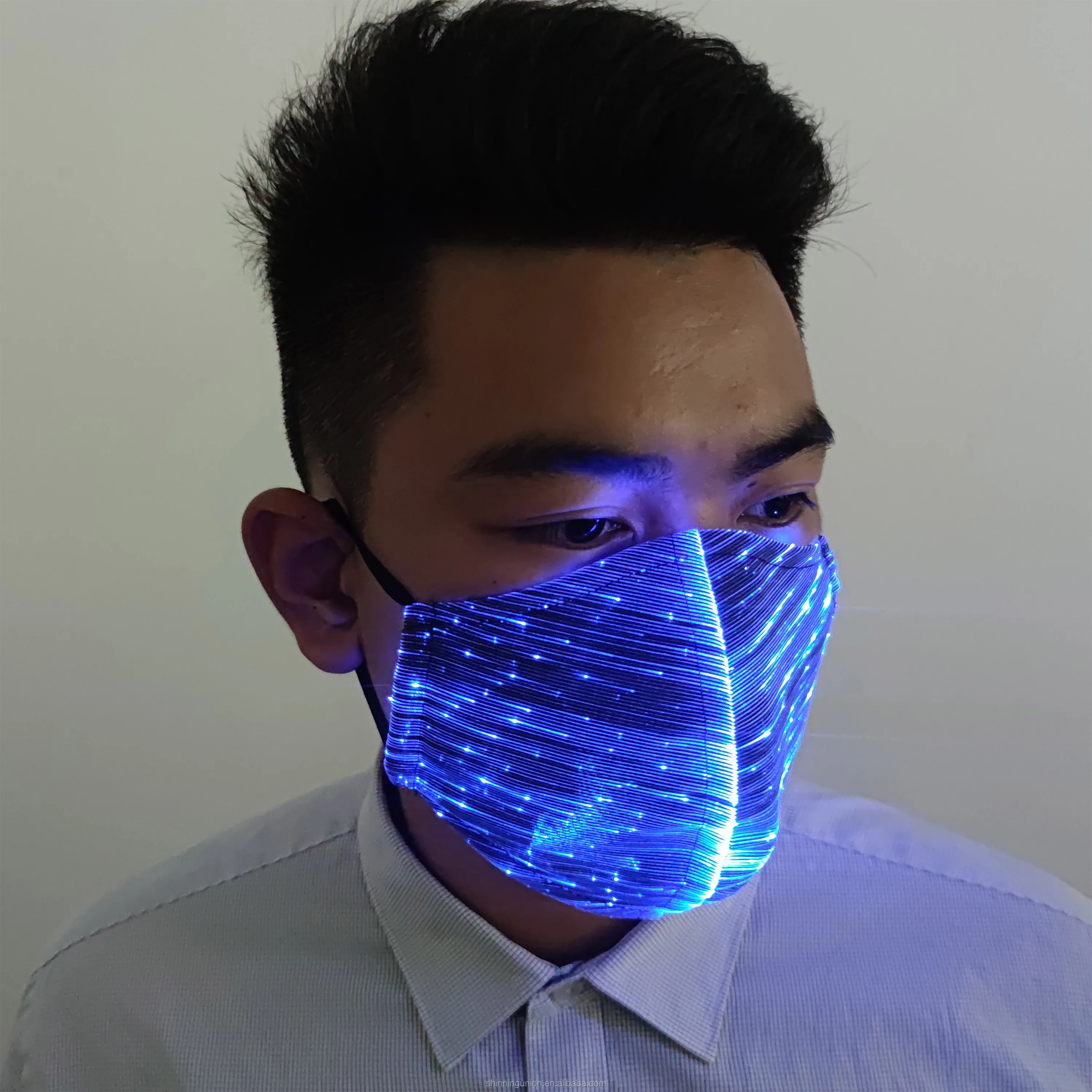 Led Luminous Fiber Optic Light Up Face Mask For Party Rave Buy Led