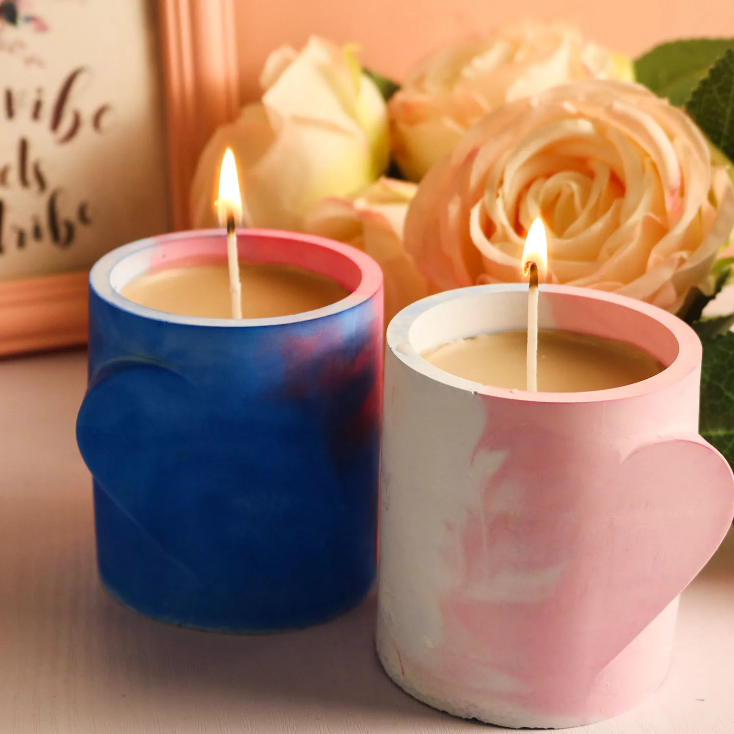 

diy love candle cup drip glue mold Valentine's Day lovers pencil holder silicone mold cross-border exclusive