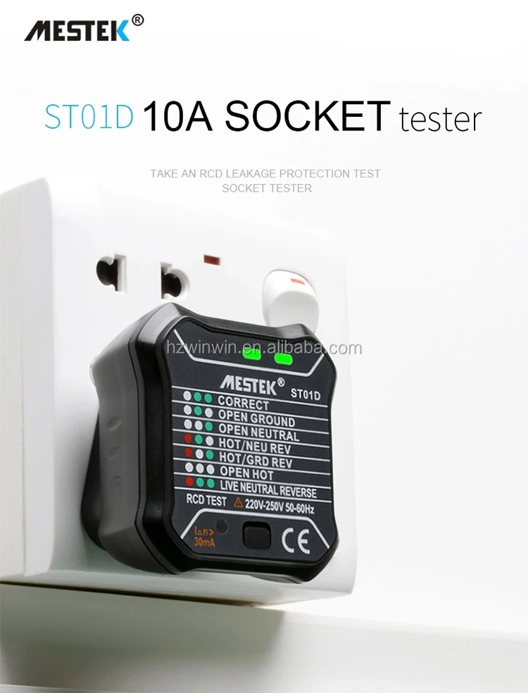 Jual 30-250v Portable Digital Socket Tester Detector RCD Voltage