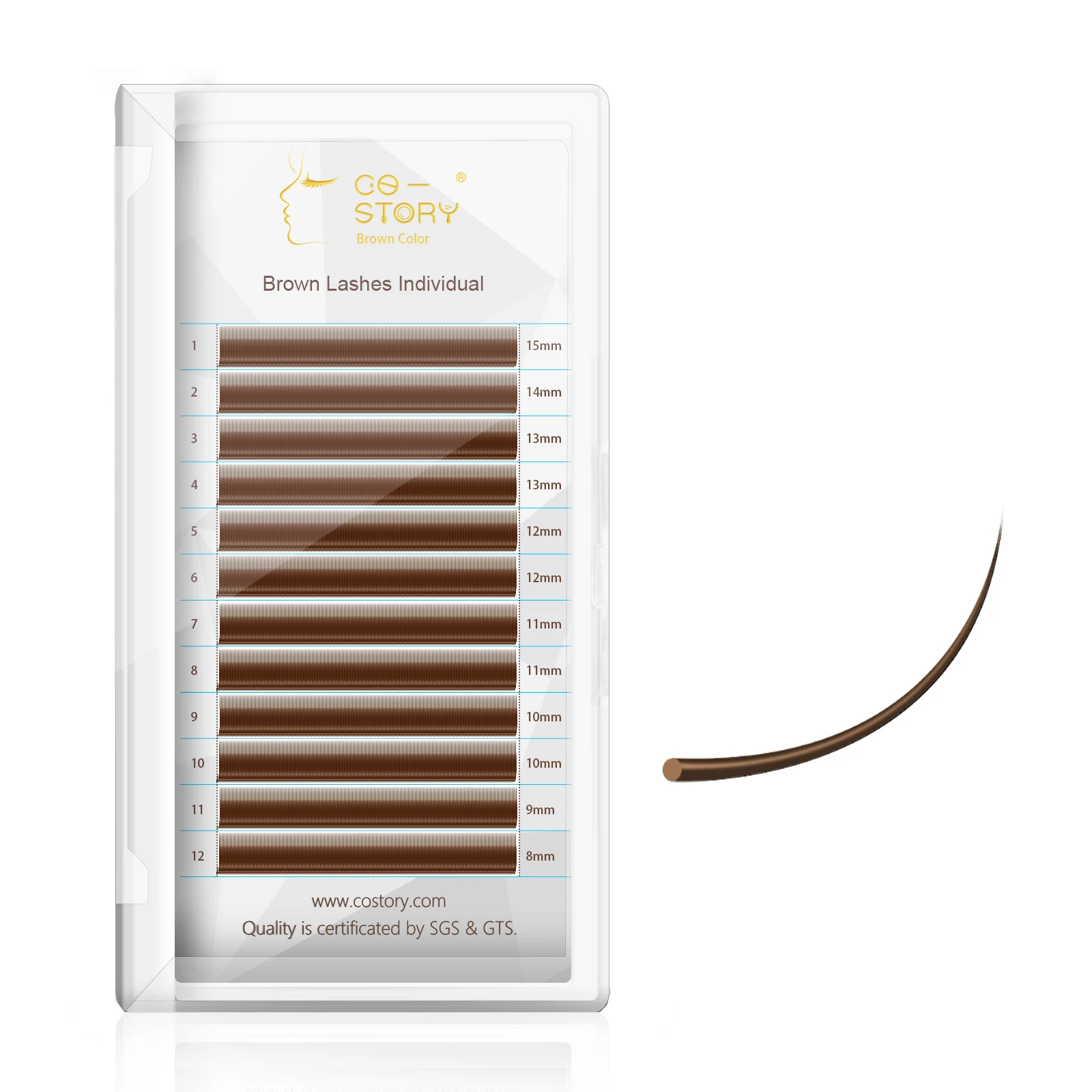 

Costory Brown Eyelash Extension Supplies Privat Label OEM Lashes Individual Light Soft Natural Single False Eyelashes Extensions