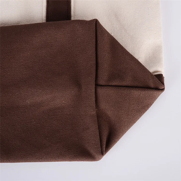 
Oversized Beige Washed Sturdy 18 Ounce Cotton Canvas Diaper Grocery shoulder tote bag with Gusset bottom 