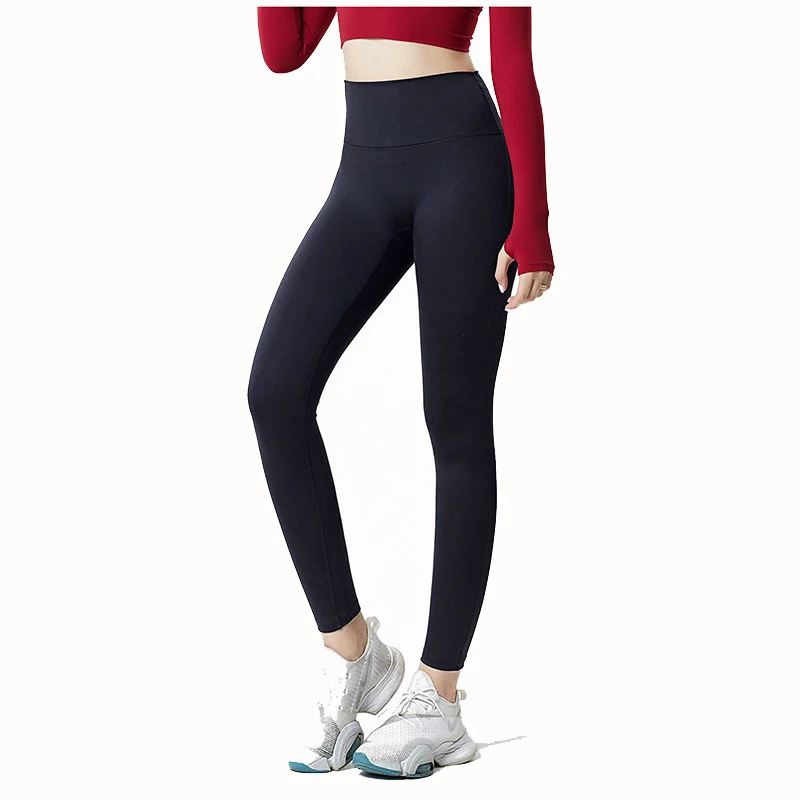 

2021 new Autumn/winter t-free high-waisted Fleece exercise Leggings Add wool tight buttock and peach yoga pants