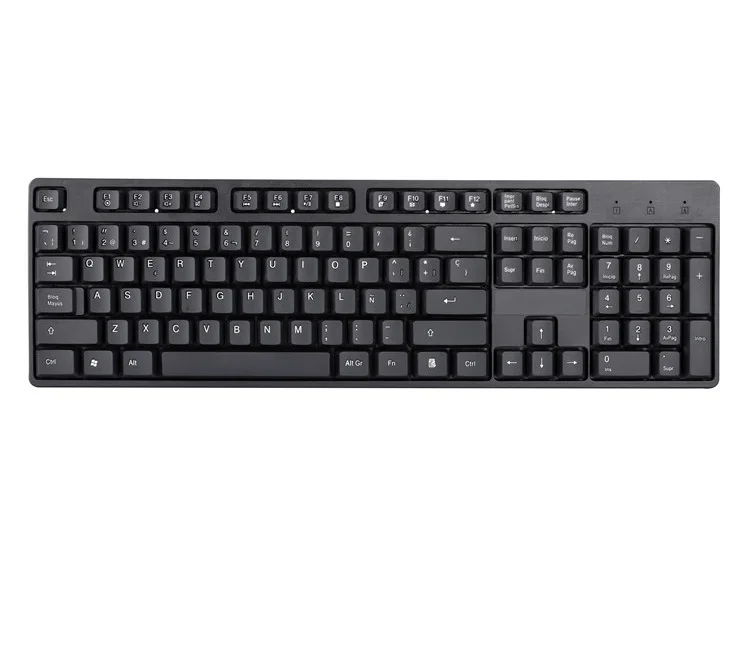 

Wired USB Keyboard Office Espanol Taclado Spanish Keyboard, Black