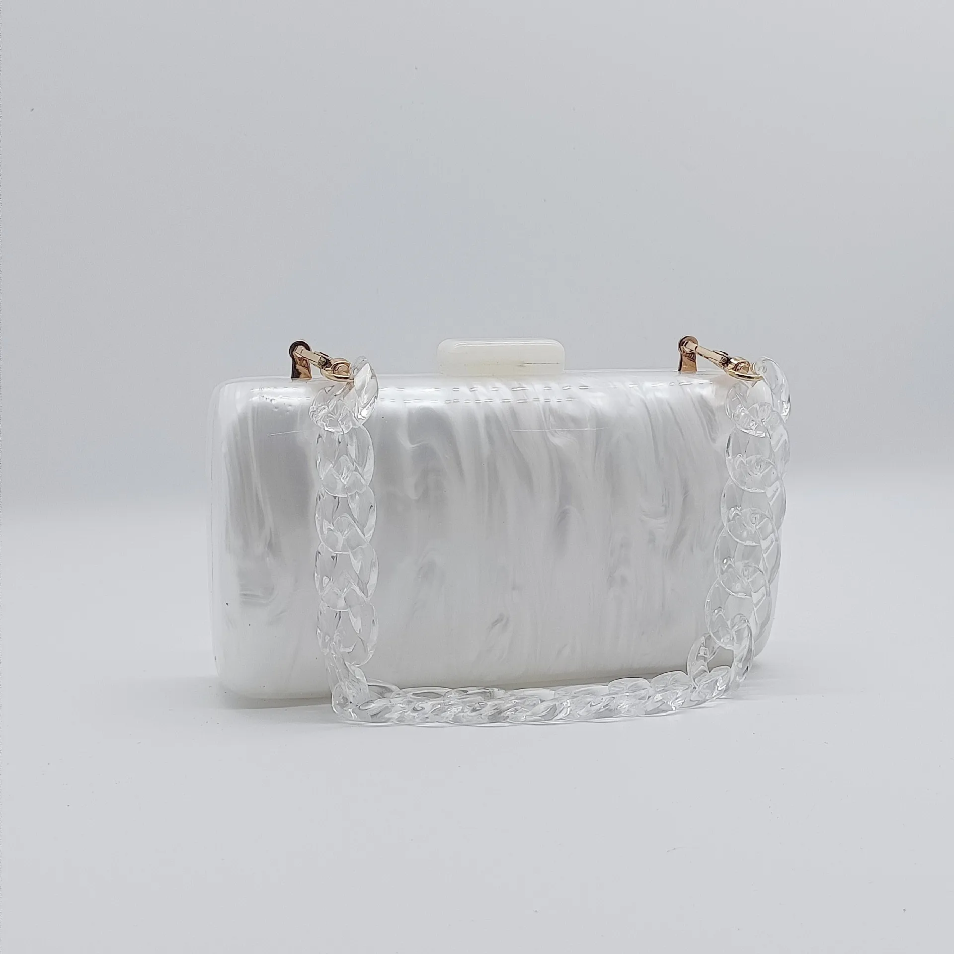 

Hot Selling Marble Party Acrylic Clutch Bag Acrylic Chain Hang Bag Evening Bag for Women Girl